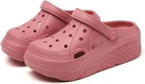 SECHRITE Womens Platform Clogs Garden Shoes Waterproof Beach Pool Sandals Summer Mules Home Slippers - Butterfly Series