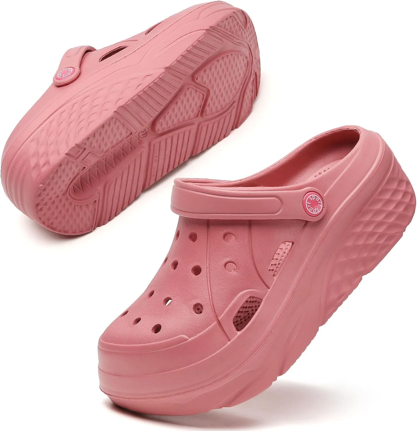 SECHRITE Womens Platform Clogs Garden Shoes Waterproof Beach Pool Sandals Summer Mules Home Slippers - Butterfly Series