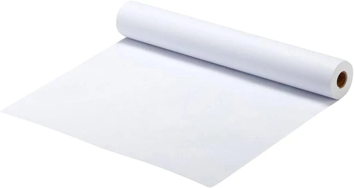 SEWACC 25m White Sketch Paper Roll for Boy Girl Blank Drawing Paper for Art Projects Craft Activities and Watercolor Painting Safe Recycled Easy to Use
