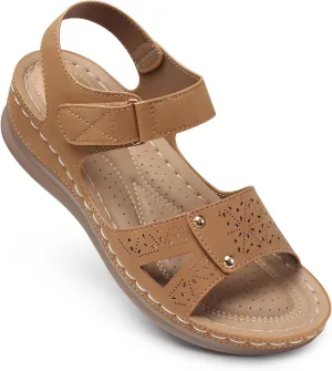 SHIBEVER Flat Sandals for Women Dressy: Comfortable Flats Sandals Women Open Toe Ankle Strap Walking Shoes Summer