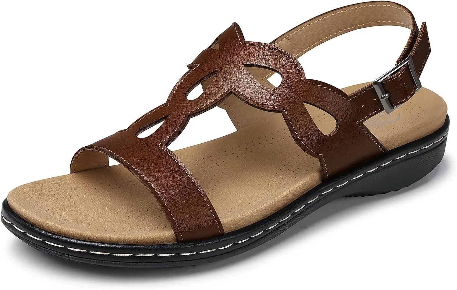 SHIBEVER Flat Sandals for Women Dressy: Comfortable Open Toe Sandal - Summer Comfort Ladies Walking Sandals