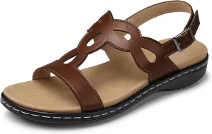 SHIBEVER Flat Sandals for Women Dressy: Comfortable Open Toe Sandal - Summer Comfort Ladies Walking Sandals