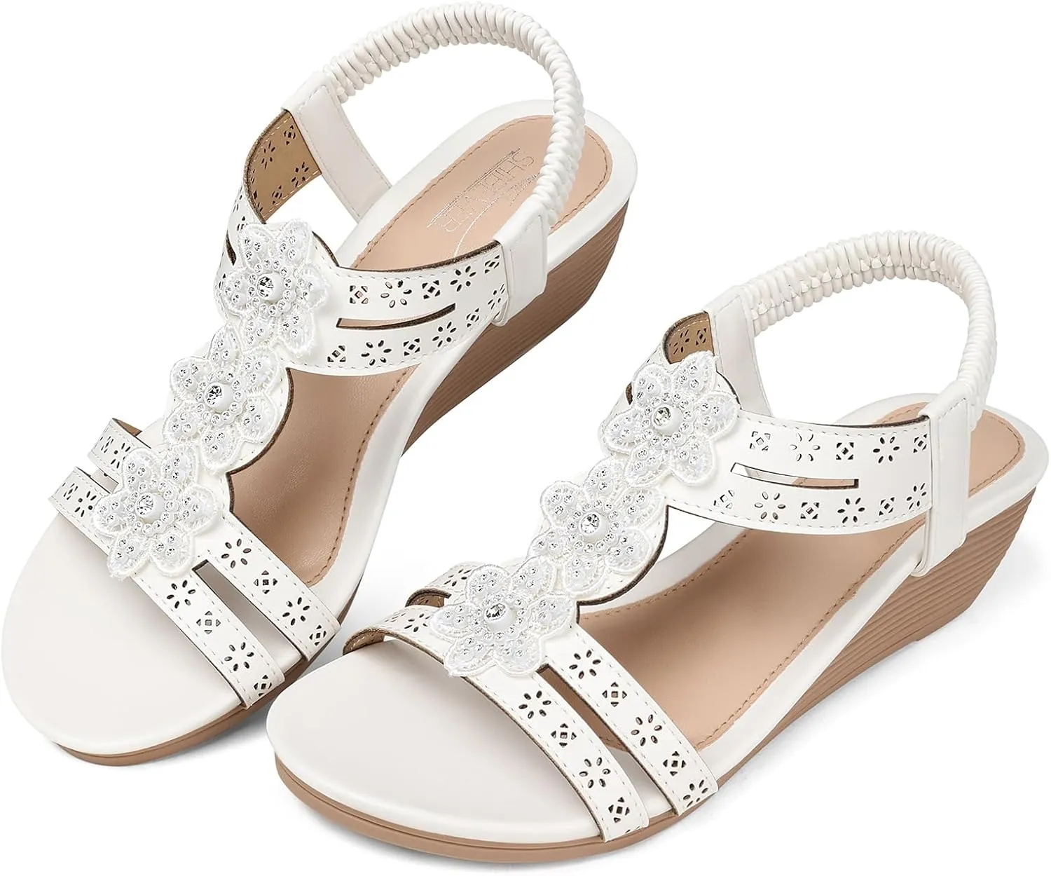 SHIBEVER Wedge Sandals for Women Dressy: Summer Platform Comfortable Low Wedges Womens Sandal
