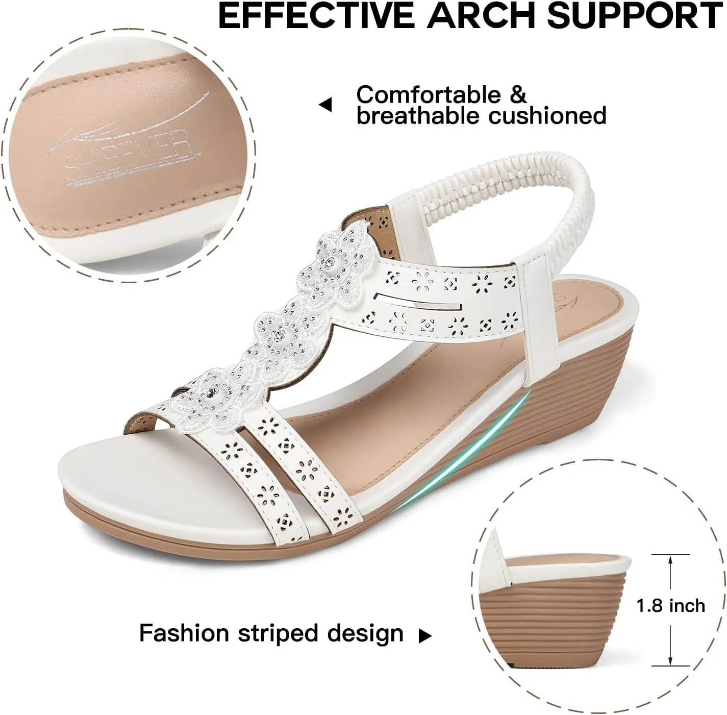 SHIBEVER Wedge Sandals for Women Dressy: Summer Platform Comfortable Low Wedges Womens Sandal