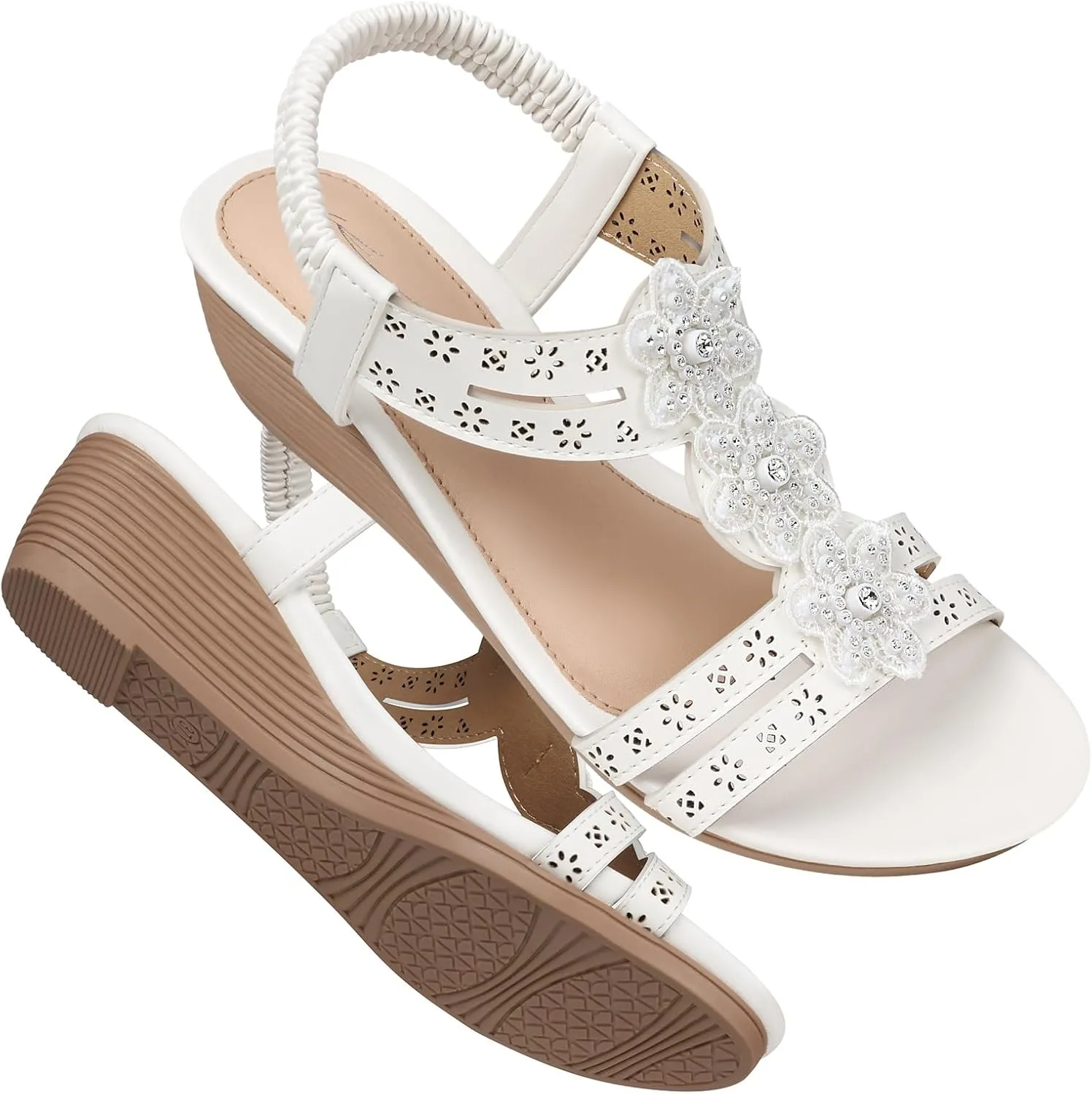 SHIBEVER Wedge Sandals for Women Dressy: Summer Platform Comfortable Low Wedges Womens Sandal