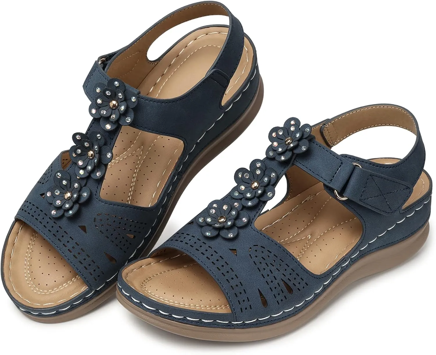 SHIBEVER Wedge Sandals for Women Dressy: Women Comfortable Summer Platform Casual Dress Sandal