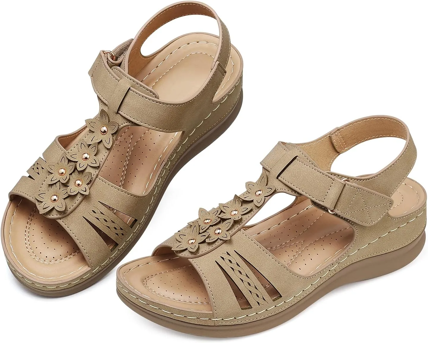 SHIBEVER Wedge Sandals for Women Dressy: Women Comfortable Summer Platform Casual Dress Sandal