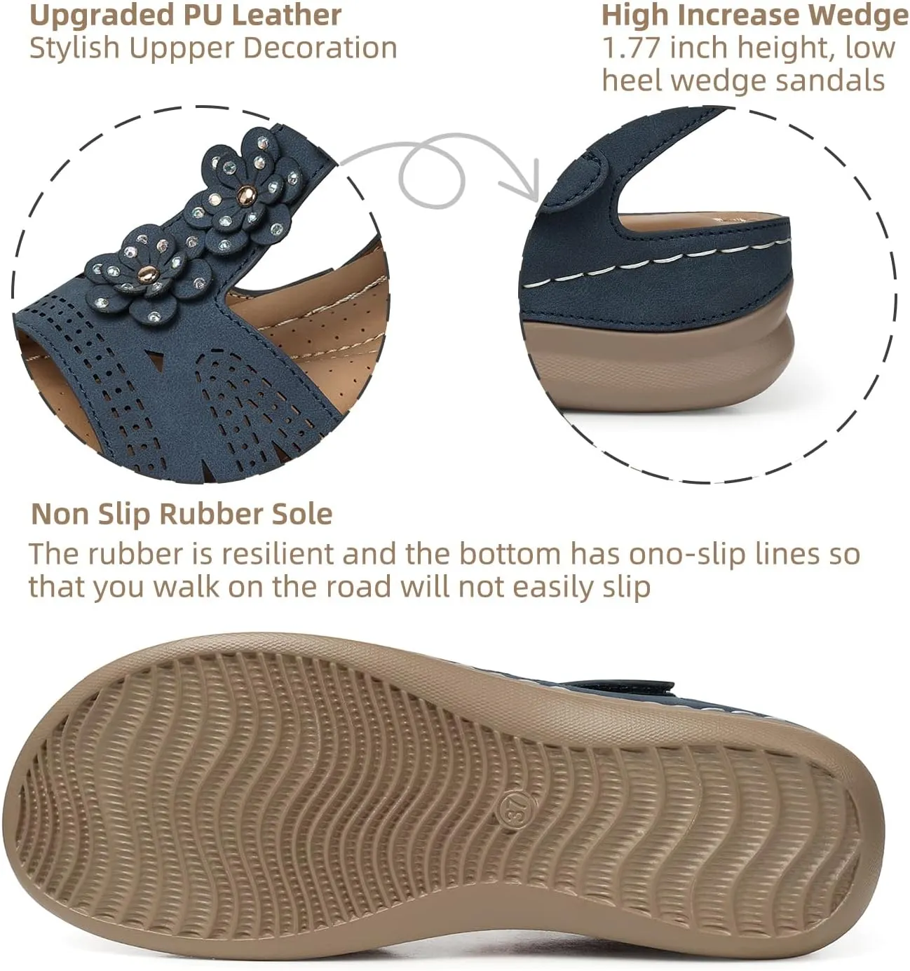 SHIBEVER Wedge Sandals for Women Dressy: Women Comfortable Summer Platform Casual Dress Sandal