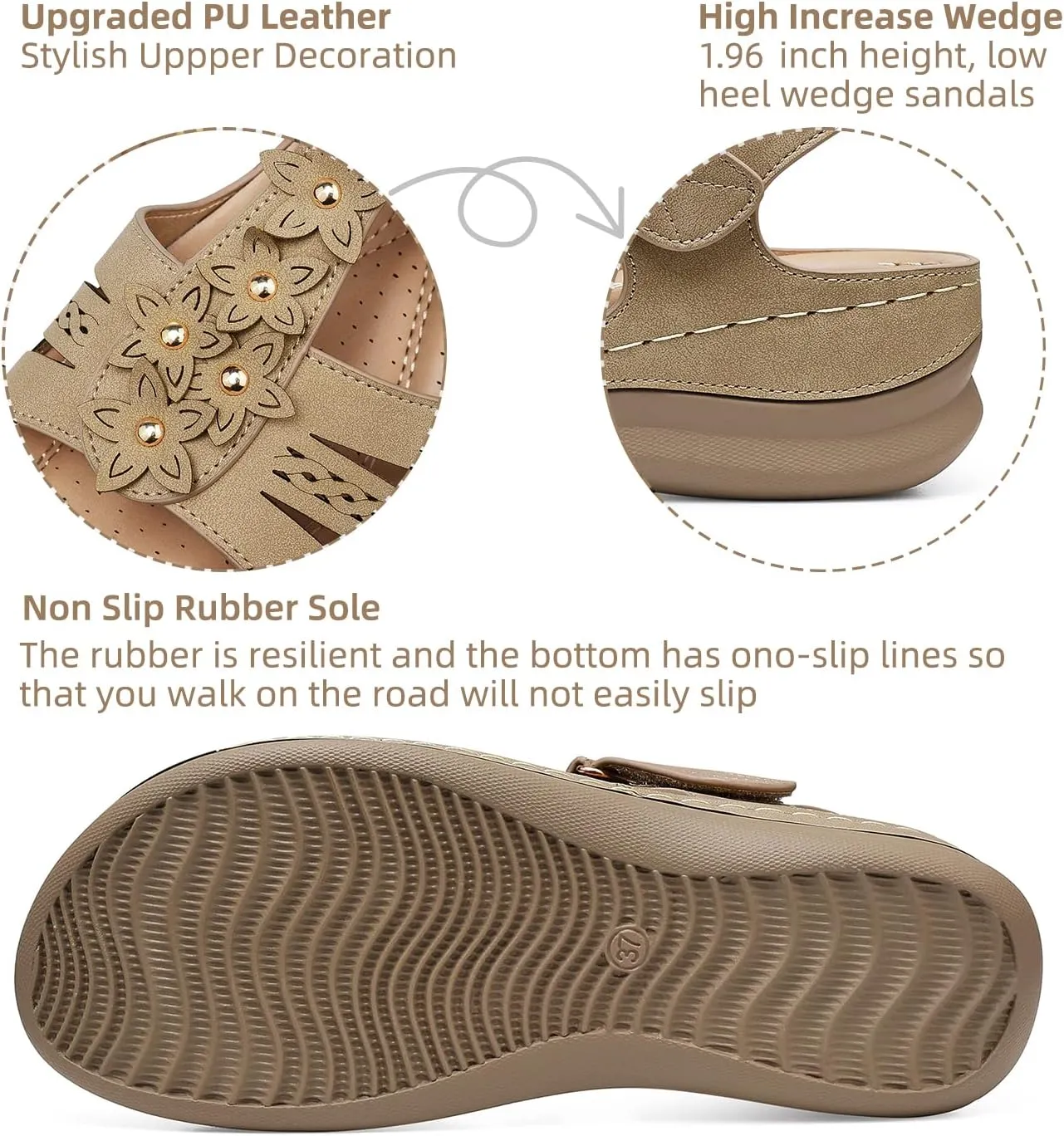 SHIBEVER Wedge Sandals for Women Dressy: Women Comfortable Summer Platform Casual Dress Sandal
