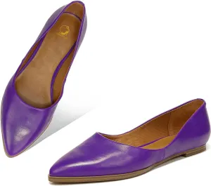 SHODENSE Women Pointed Toe Flats Slip On Ballet Flats Matte Leather Comfort Flat Heel Dress Shoes Closed Pointy Toe Flat Shoes Snakeskin for Ladies Girls Work Casual Club Driver Flats Fall 4-11 M US