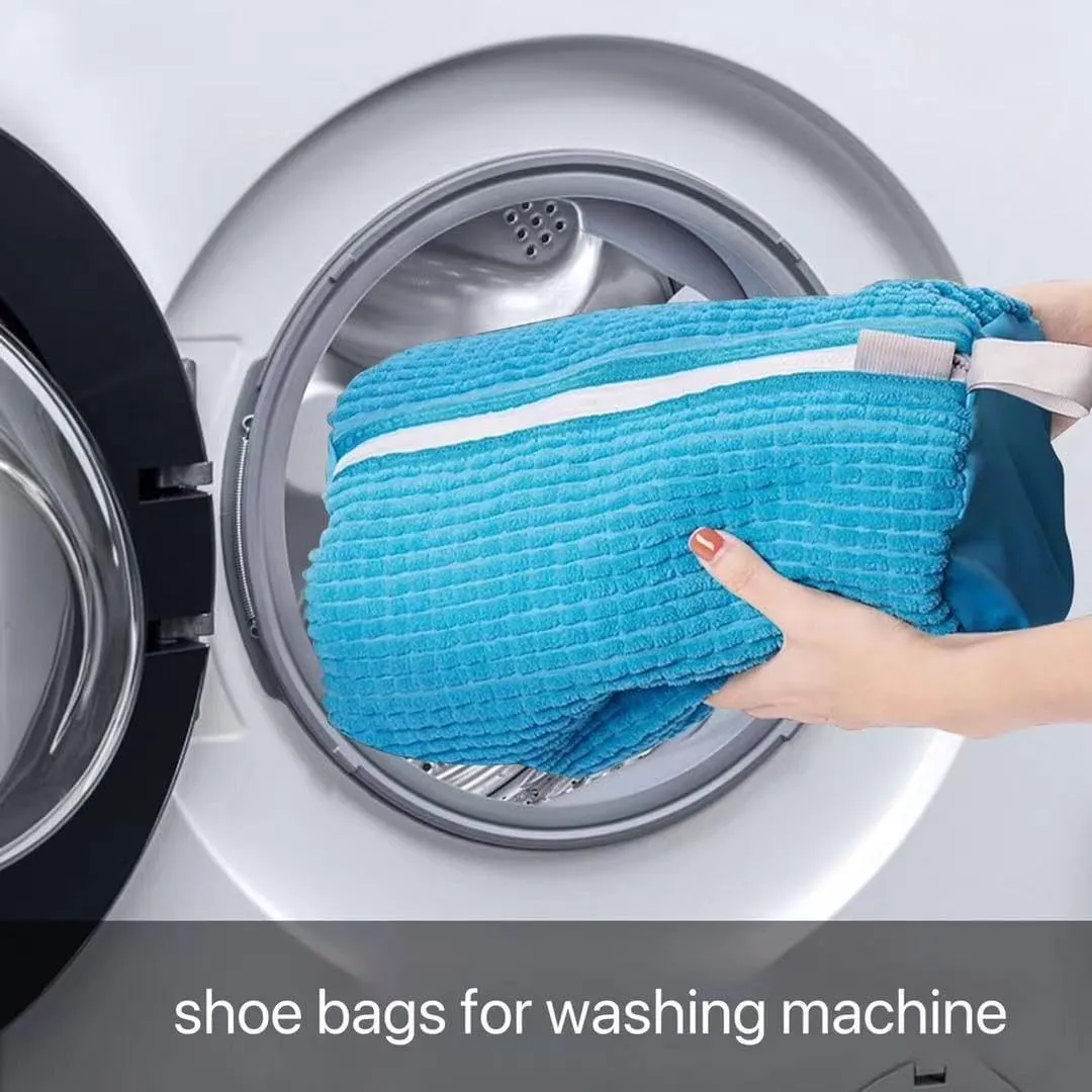 Shoe Laundry Bags for Washing Machine, 4 Pcs Shoe Washing Bag, Laundry Shoe Bag for Washer and Dryer, Reusable Shoe Washing Bags Shoe Washing Machine Bag (Blue-2Pcs)
