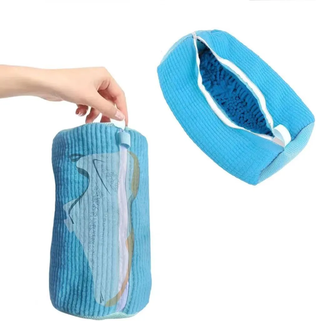Shoe Laundry Bags for Washing Machine, 4 Pcs Shoe Washing Bag, Laundry Shoe Bag for Washer and Dryer, Reusable Shoe Washing Bags Shoe Washing Machine Bag (Blue-2Pcs)