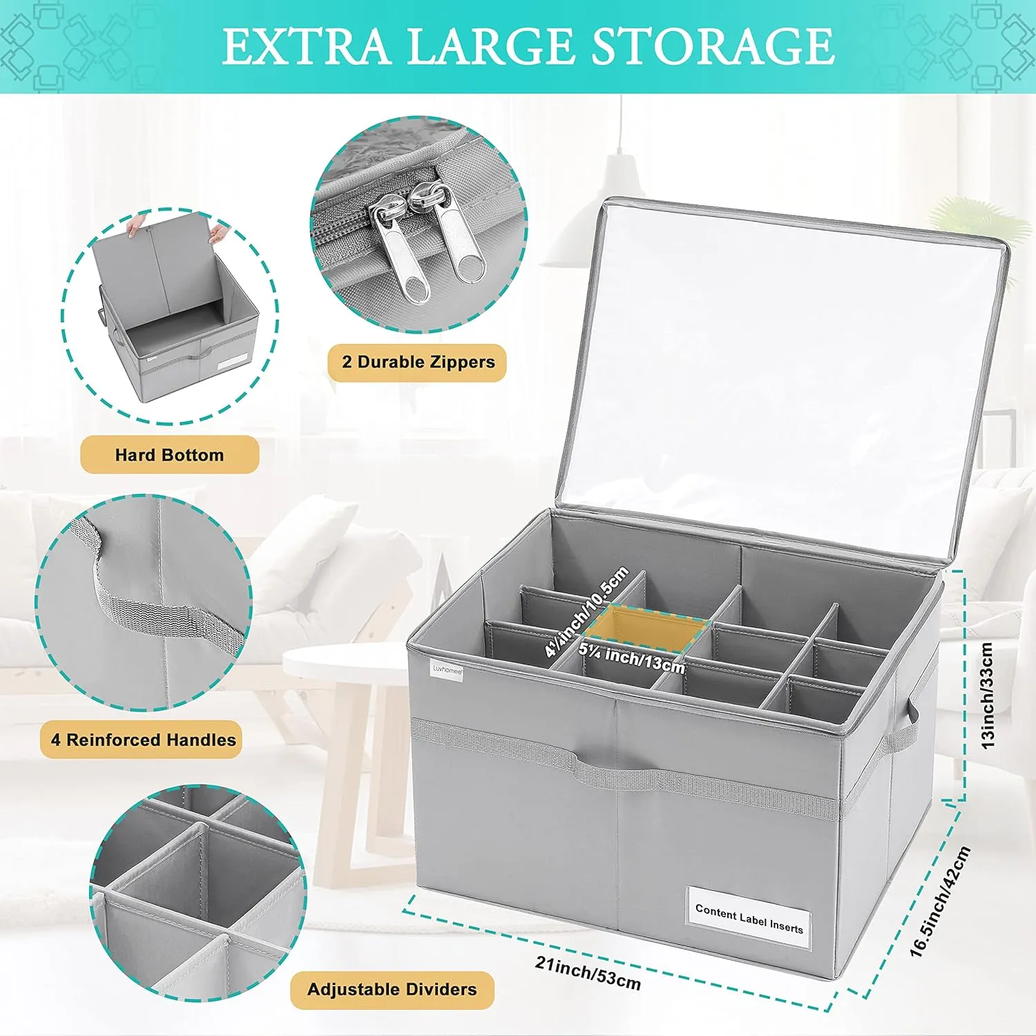 Shoe Organizer for Closet, Fits 16 Pairs, Large Shoe Box Storage Containers, Clear Foldable Shoe Storage Bins w/Bottom Support, Space Saving Shoes Holder w/Reinforced Handles, Gray