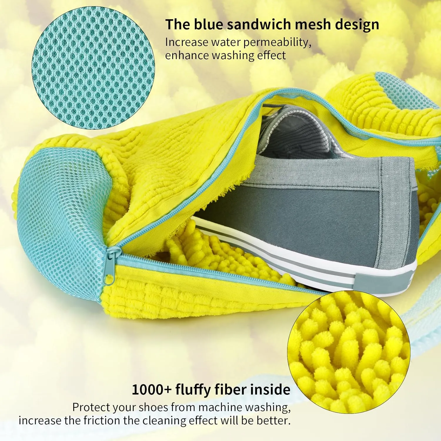 Shoe Wash Bag for Washing Machine - Laundry Shoe Bag for Washer and Drye，Reusable Shoe Cleaning