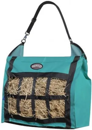 Showman Nylon Slow Feed Hay Tote Bag Heavy Duty Durable Easy to Fill and Carry (Teal)