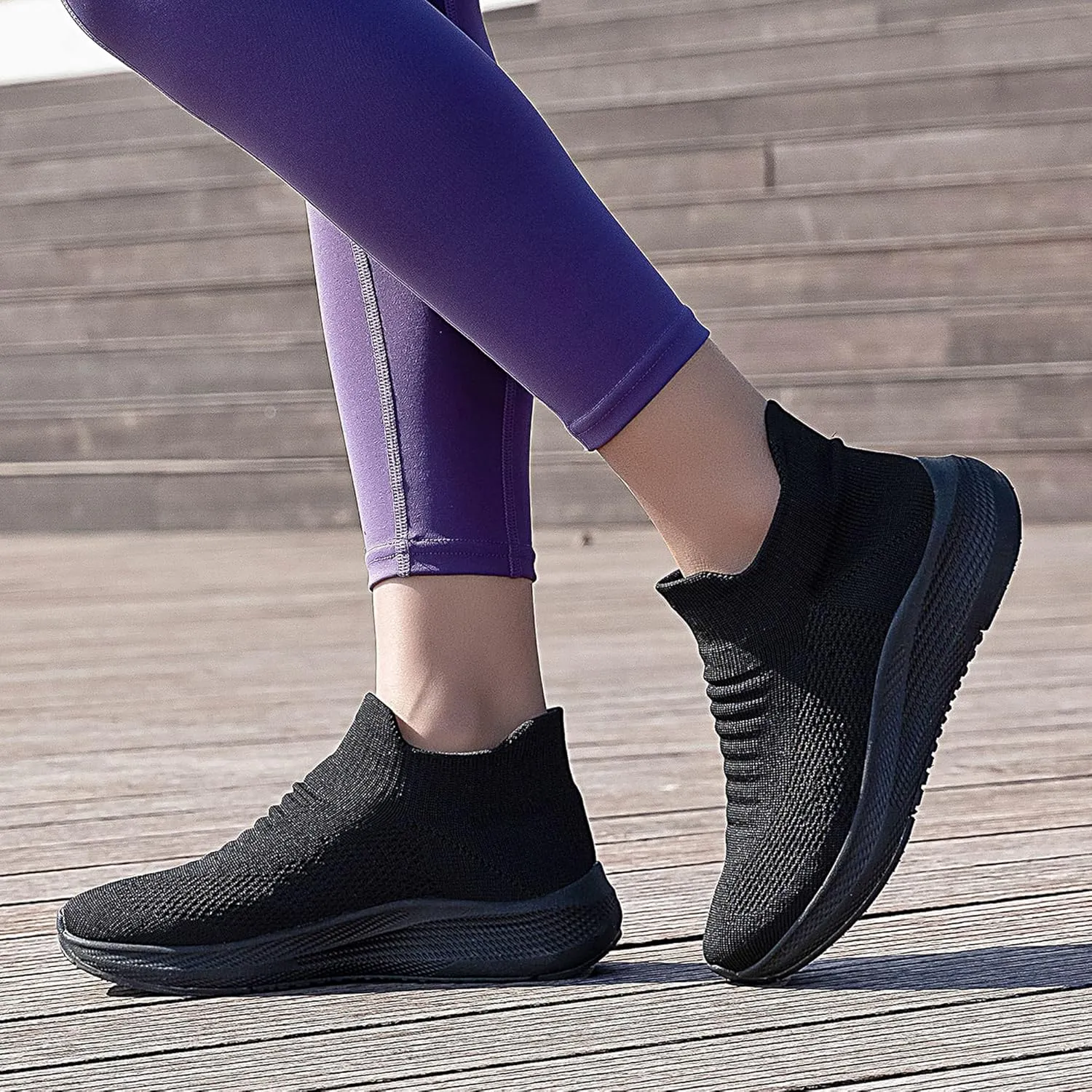 SHULOOK Womens Slip on Walking Shoes Comfort Lightweight Breathable Sock Shoe Non-Slip Mesh Casual Fashion Tennis Running Sneakers