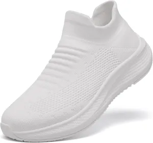 SHULOOK Womens Slip on Walking Shoes Comfort Lightweight Breathable Sock Shoe Non-Slip Mesh Casual Fashion Tennis Running Sneakers