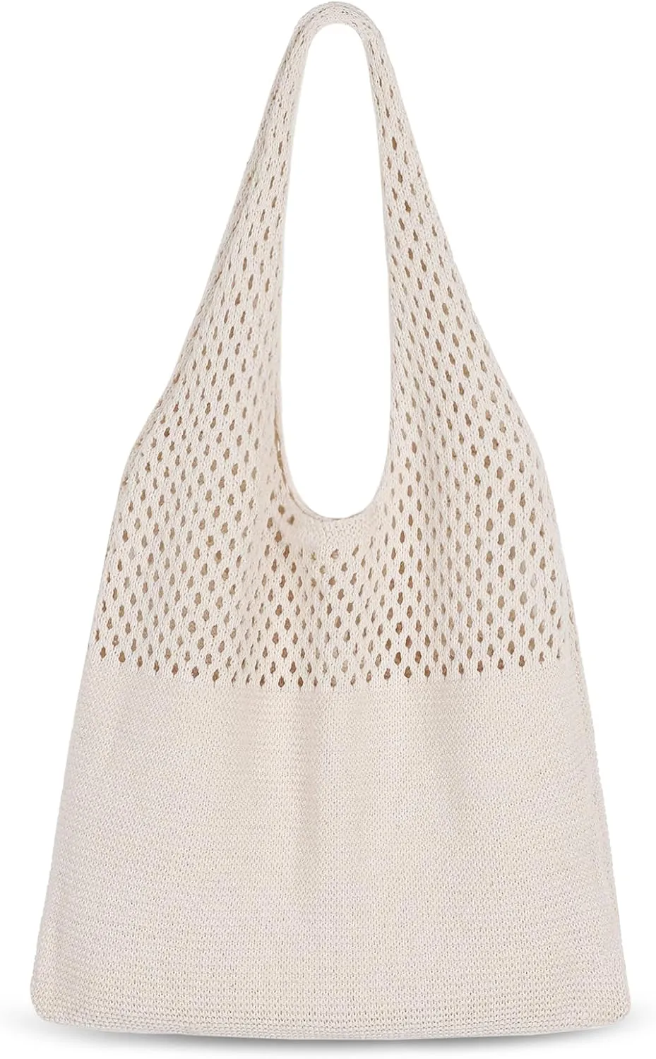 Sightor Crochet Tote Bag, Mesh Beach Bag Knit Summer Hobo Bag Vacation Boho Tote Bag for Women