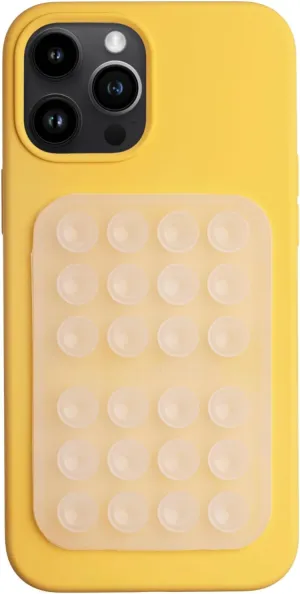 Silicone Suction Phone Case Adhesive Mount - Hands-Free, Strong Grip Holder for Selfies & Videos - Durable, Easy to Use - iPhone & Android Compatible - 2.25″ x 3.25″, Transparent