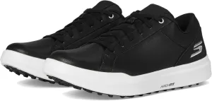 Skechers Golf Men's Drive 6 Arch Leather Relaxed Fit Spikeless Golf Shoe Sneaker, Black/White, 7.5