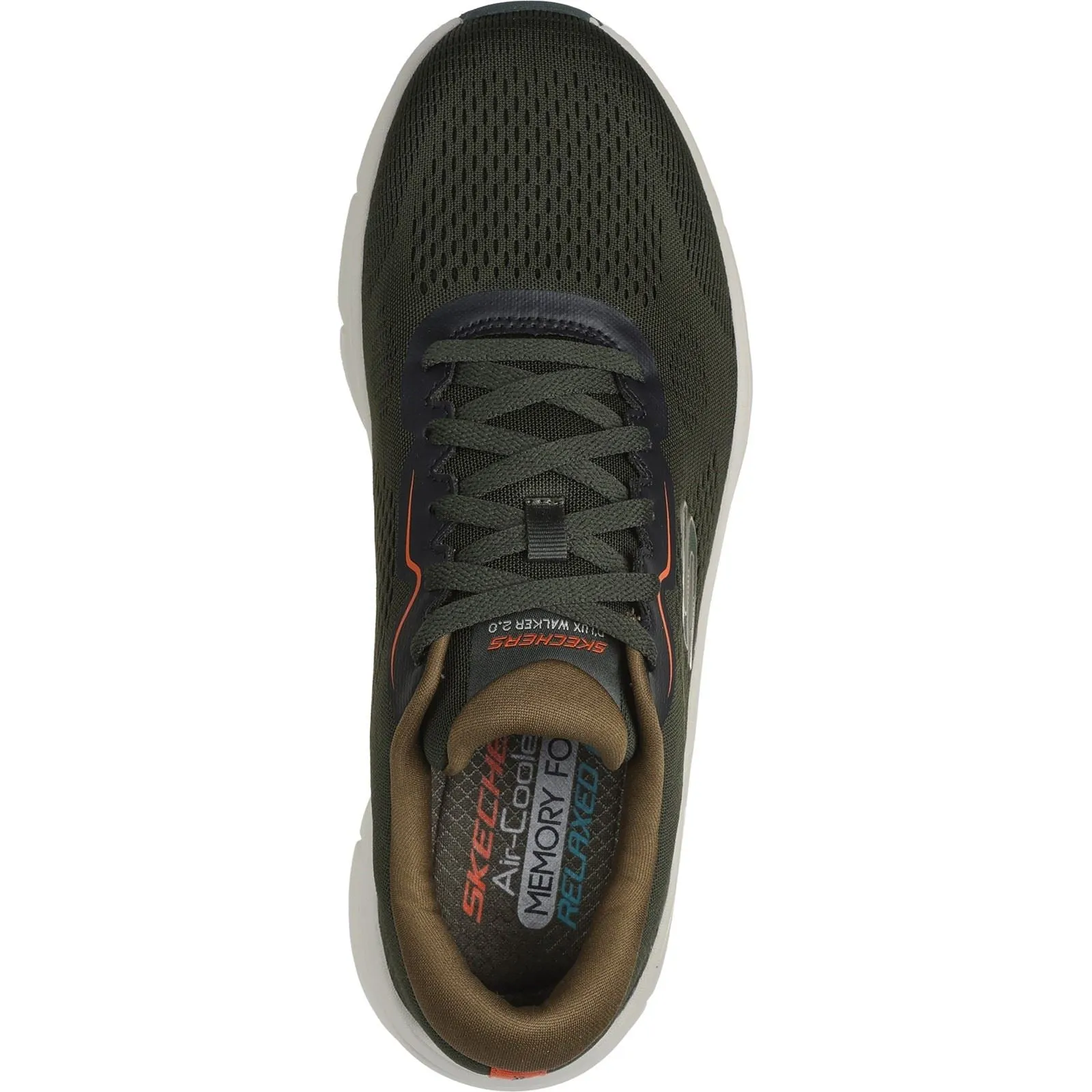 Skechers Men's D'Lux Walker 2.0 Trainers in Olive/Orange