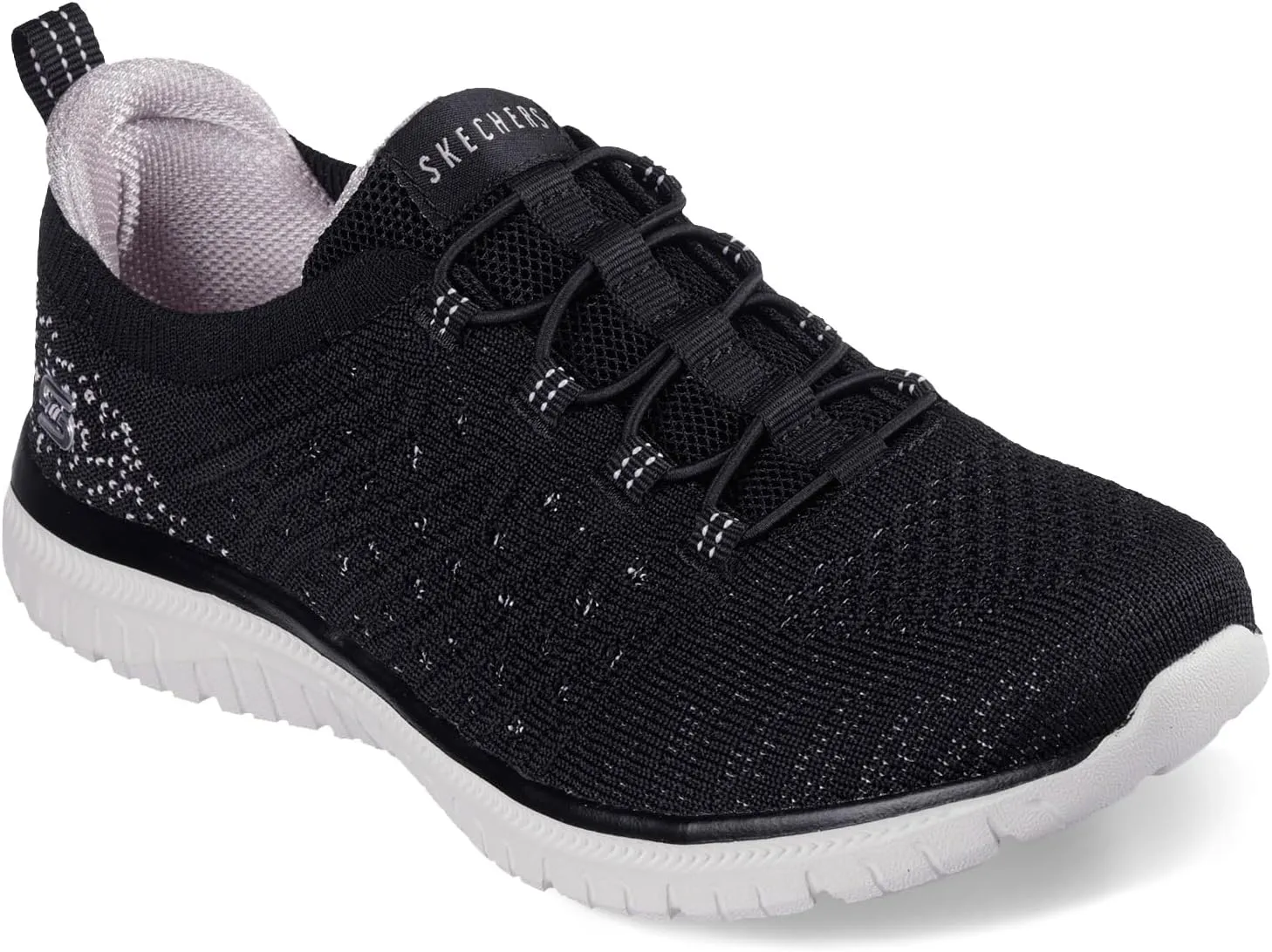Skechers Women's Virtue-Show Runner Sneaker, Black/Pink=BKPK, 10 Wide