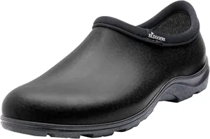 Sloggers Original Waterproof Work Shoe for Men – Outdoor Slip-On Rain and Durable Garden Footwear Made in The USA with Premium Comfort Support Insole, Leather Print Black - Size 11