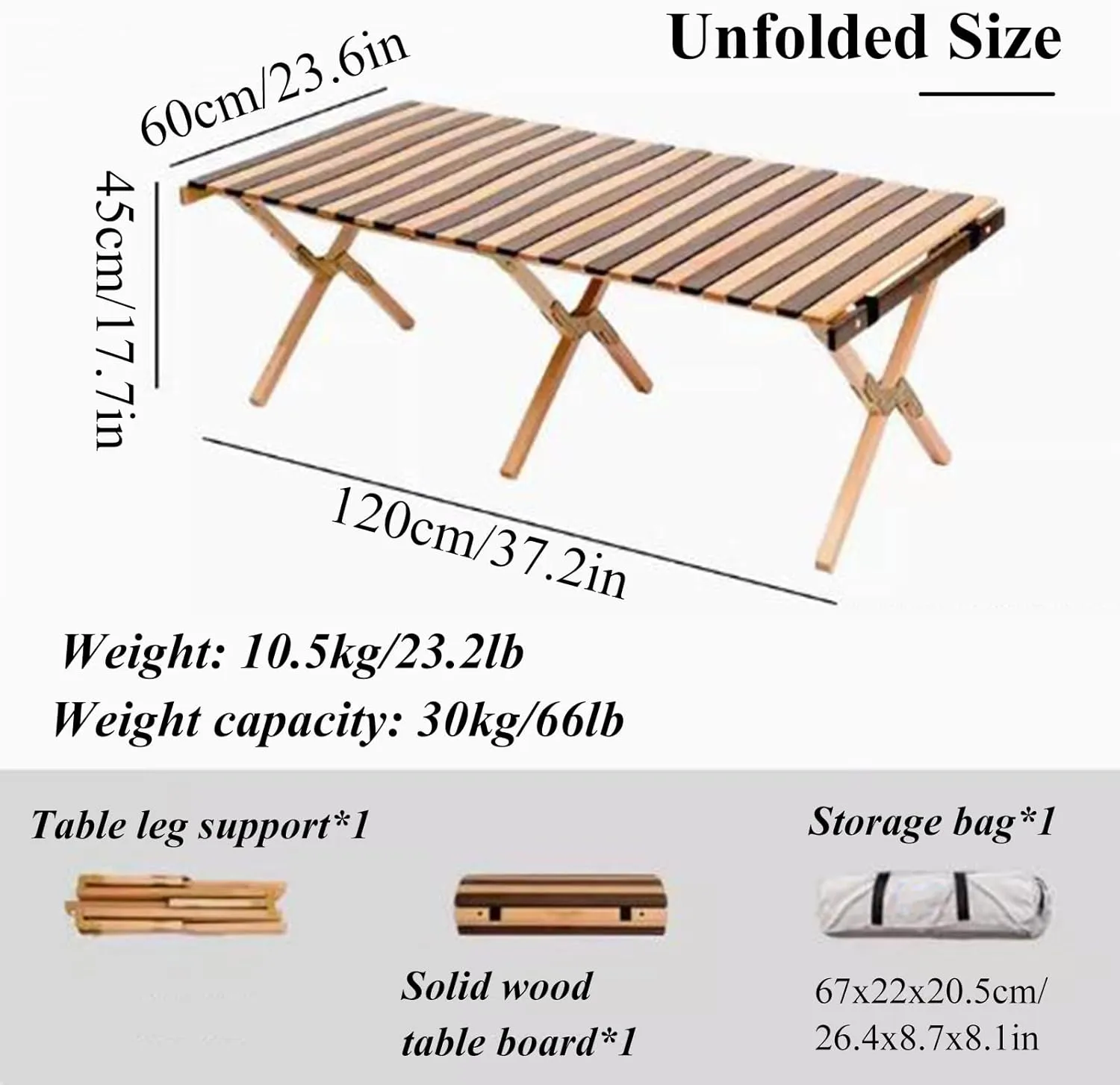 SOBOUR Folding Camping Table Portable Picnic Table Compact Camping Table Roll Up Desktop with Storage Carry Bag Great for Patio