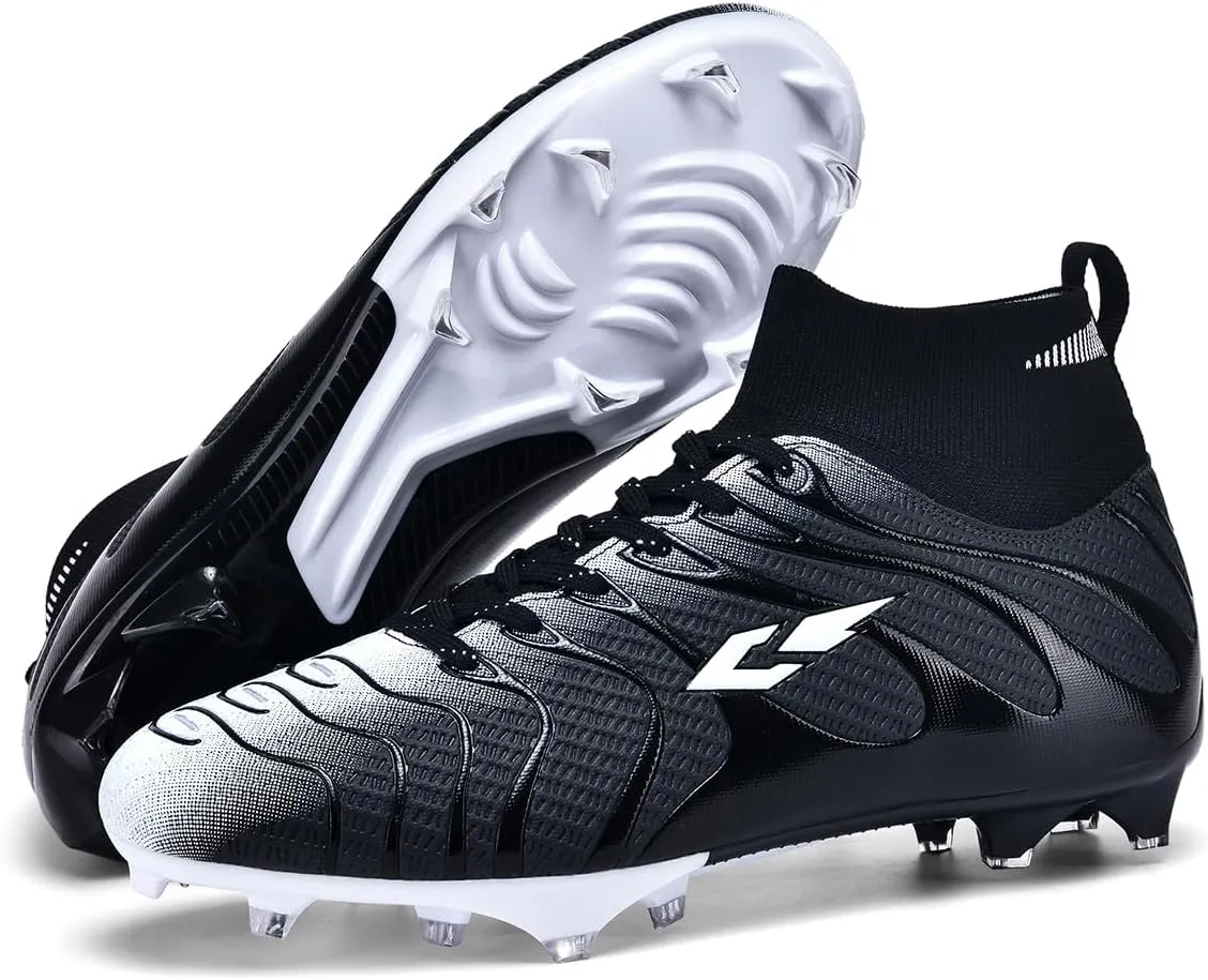 Soccer Cleats for Mens Womens Lightweight Training Football Shoes Unisex Outdoor High Ankle Sneaker