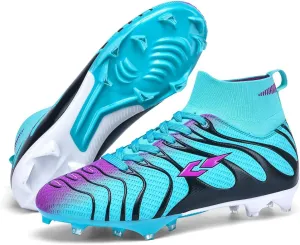 Soccer Cleats for Mens Womens Lightweight Training Football Shoes Unisex Outdoor High Ankle Sneaker