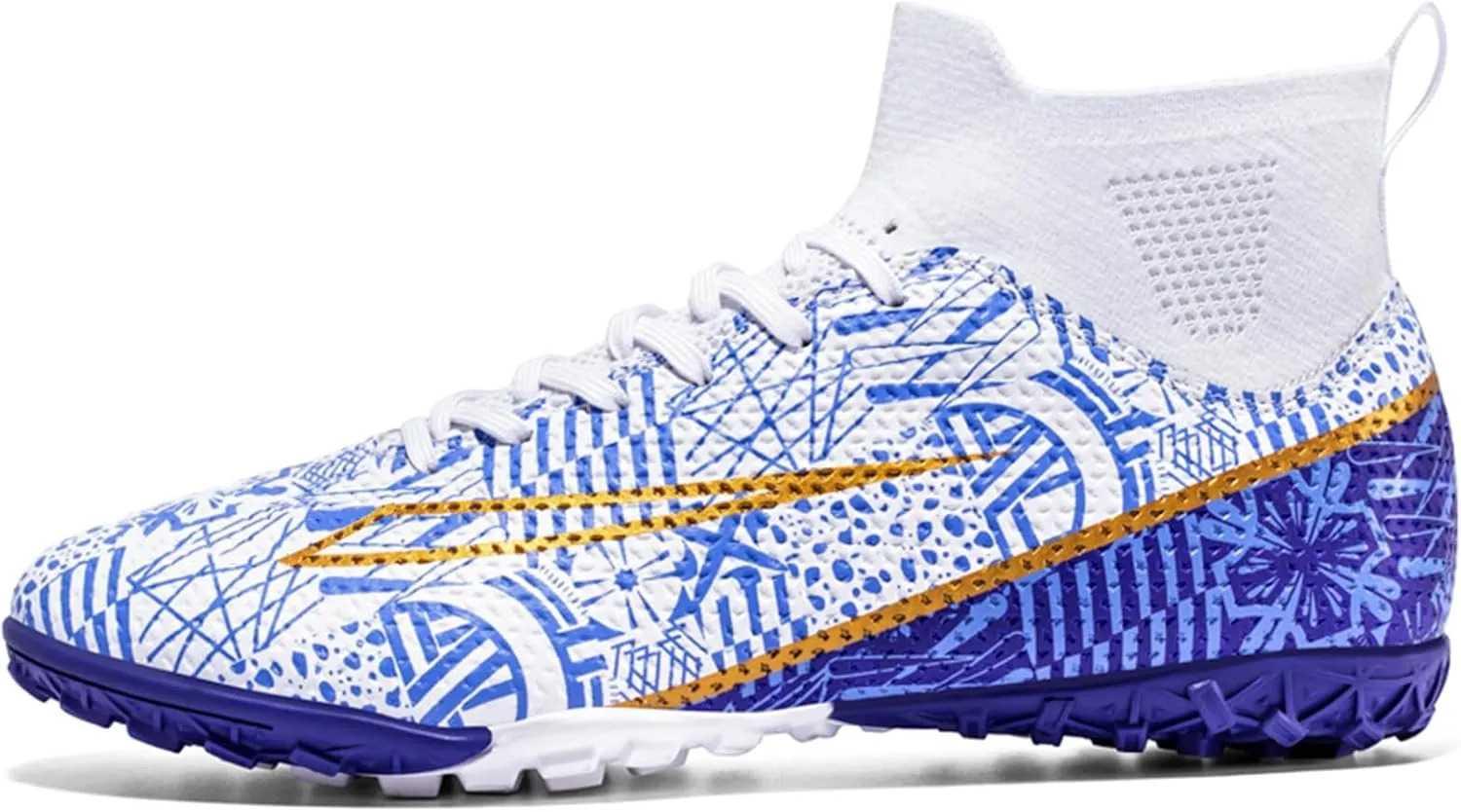 Soccer Cleats for Mens Womens Turf Soccer Shoes Indoor Footall Cleats High Ankle TF AG FG Football Boots Wide Training Sneaker