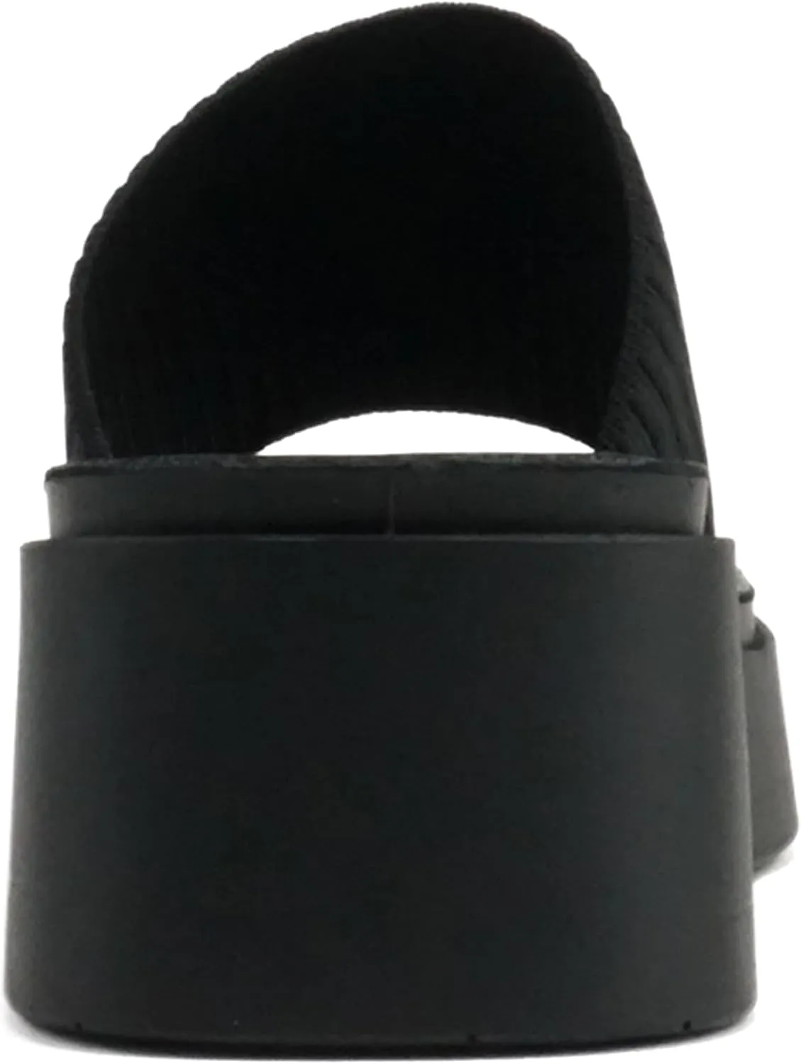 Soda “Farley” ~ Women Open Square Toe Elastic Upper Platform Slide Sandal