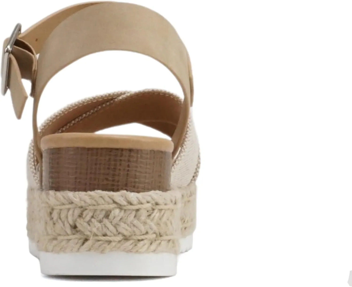 Soda “FIRELY” ~ Women Round Toe Crisscross Band Platform Espadrille Wedge Sandal with Adjustable Ankle Strap