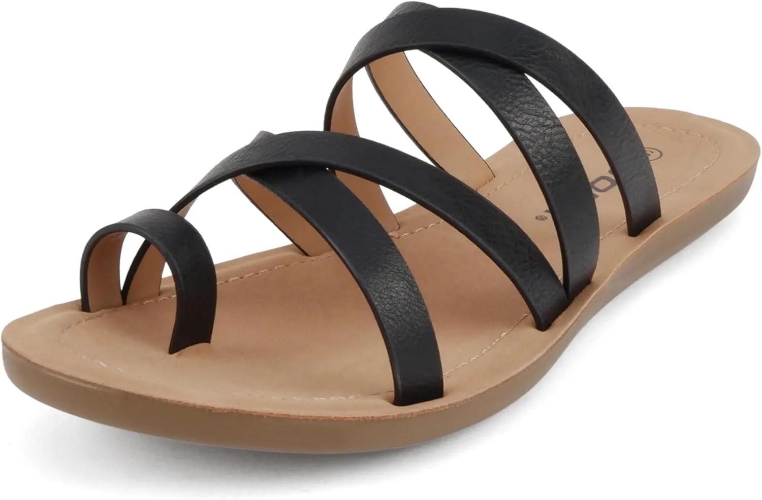 Soda ISABEL ~Women Fashion Comfortable Slip On Flat Cross bands Toe Ring Fashion Sandals