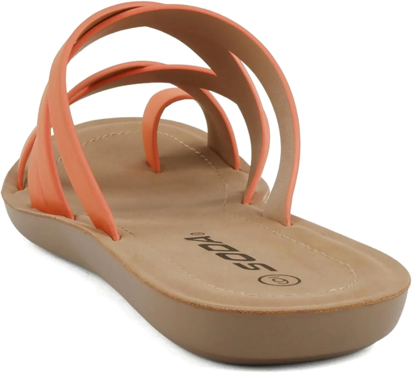 Soda ISABEL ~Women Fashion Comfortable Slip On Flat Cross bands Toe Ring Fashion Sandals