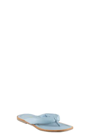 Solana Sky Blue Leather Padded Flip Flop