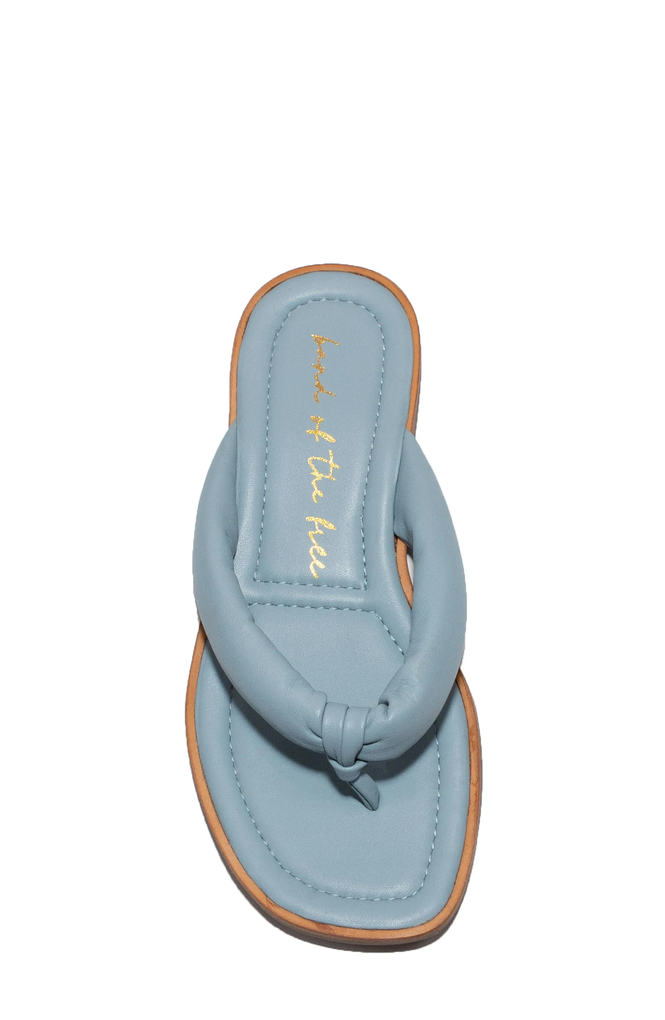 Solana Sky Blue Leather Padded Flip Flop