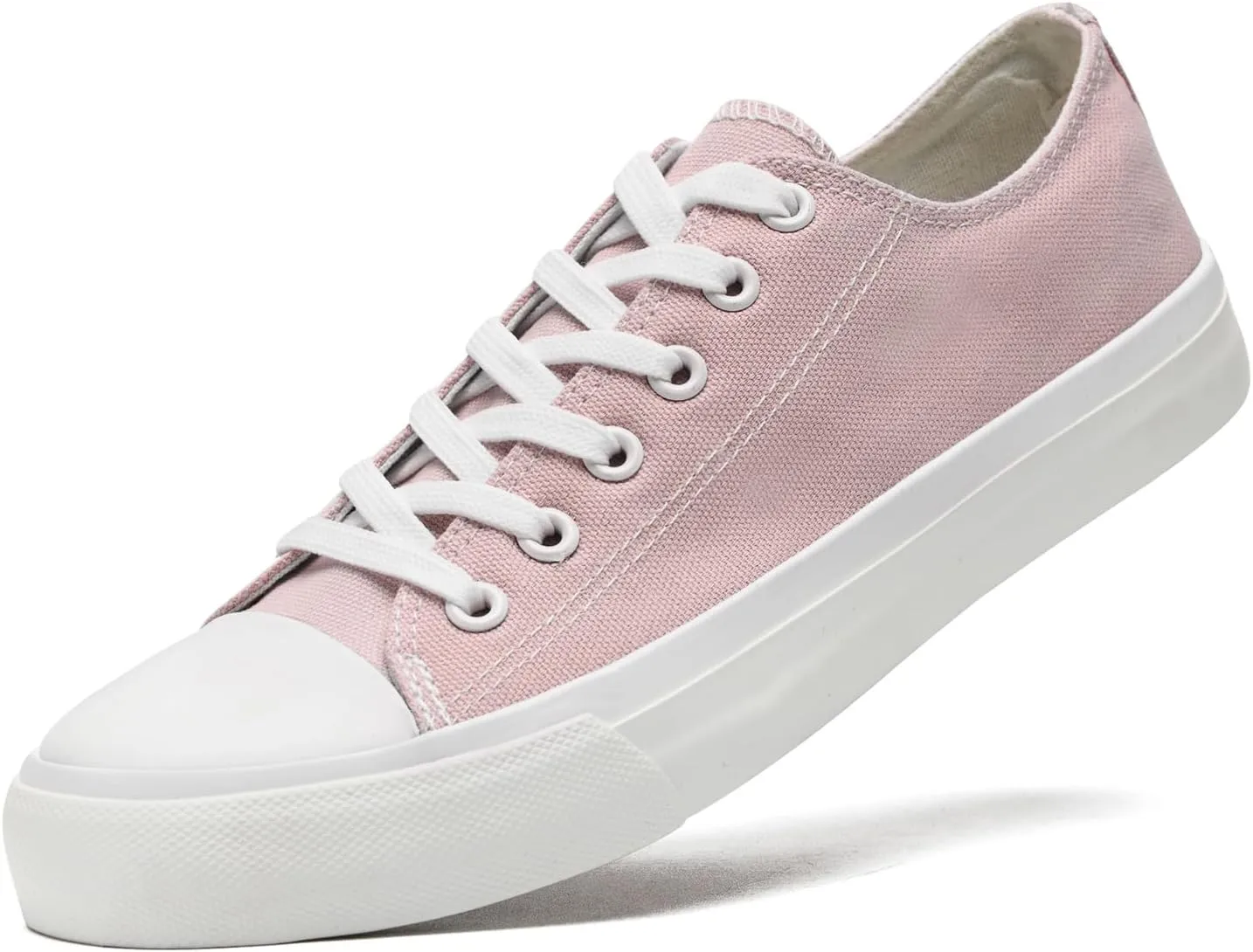 Soofylia Women's Canvas Fashion Sneakers, Grey, Flat Heel, Lace-Up, Lightweight, Breathable, Casual, Summer, Skateboarding