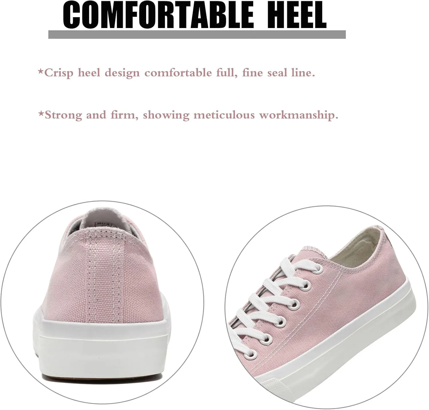 Soofylia Women's Canvas Fashion Sneakers, Grey, Flat Heel, Lace-Up, Lightweight, Breathable, Casual, Summer, Skateboarding