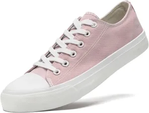 Soofylia Women's Canvas Fashion Sneakers, Grey, Flat Heel, Lace-Up, Lightweight, Breathable, Casual, Summer, Skateboarding