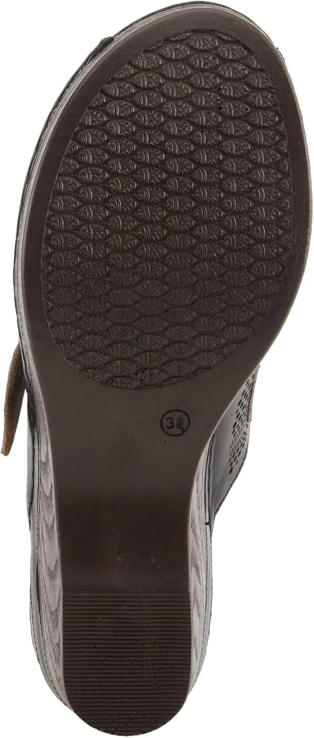 Spring Step MOMELLE Women's Perforated Leather Wedge Slide Sandals - Chic Style, Comfortable Elegance