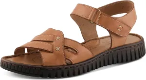 Spring Step NOCHELLA Women's Soft Leather Sandals - Hook and Loop Closure, All-Day Comfort