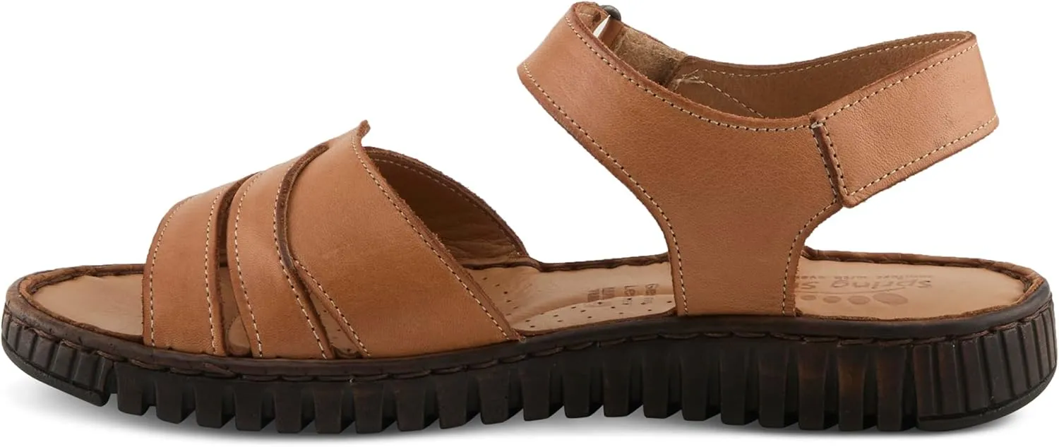 Spring Step NOCHELLA Women's Soft Leather Sandals - Hook and Loop Closure, All-Day Comfort