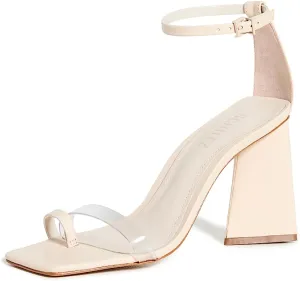 Strap Eggshell Avva Customer endorsements Toe Open Block Schutz Sandals Vamp Innovative Buckled Clear Heeled