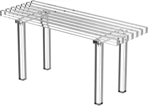 Sumerflos Acrylic Entryway Bench - 35" Clear Shoe Storage Bench for Bedroom & End of Bed & Hallway, Holds Up to 300 Lb (Seat for 2 People), Modern, Easy Assembly