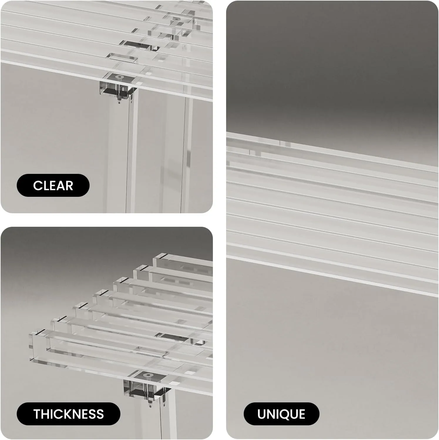 Sumerflos Acrylic Entryway Bench - 35" Clear Shoe Storage Bench for Bedroom & End of Bed & Hallway, Holds Up to 300 Lb (Seat for 2 People), Modern, Easy Assembly