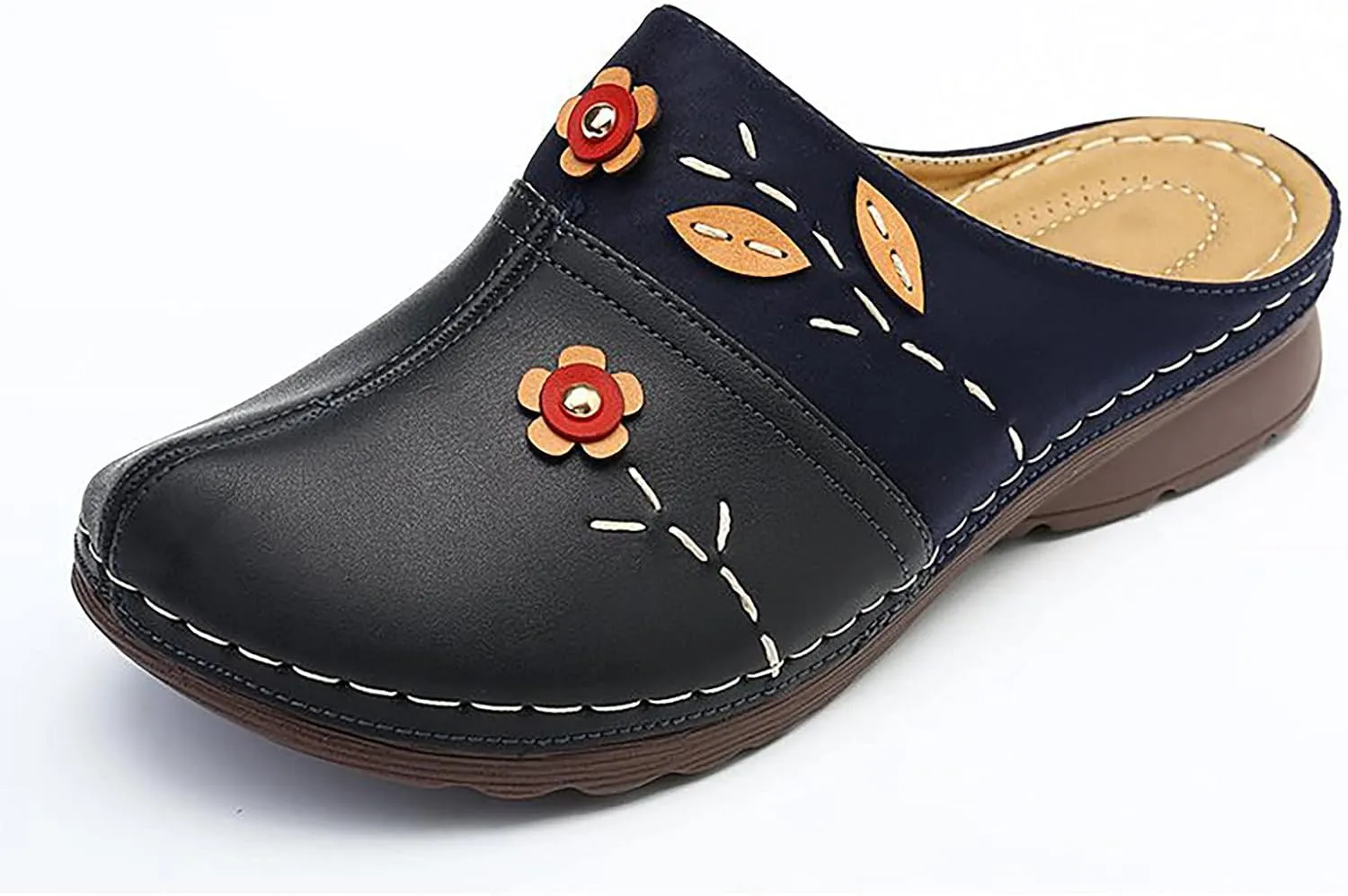 Summer Women Gracosy Clogs Shoes Leather Loafers Slip On Mules Antil Slip Beach Comfortable Sandals For Women