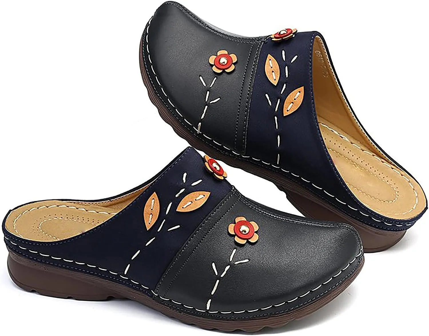 Summer Women Gracosy Clogs Shoes Leather Loafers Slip On Mules Antil Slip Beach Comfortable Sandals For Women