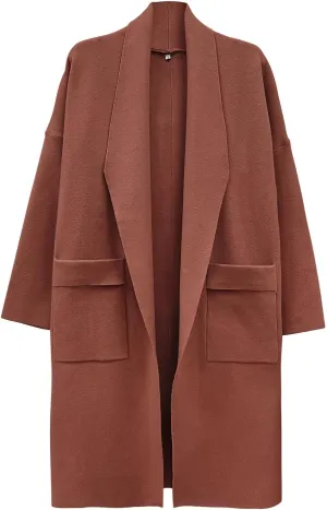 SuperPrity Womens Cardigan Sweater Fall Fashion 2024 Casual Oversized Knit Open Front Long Coatigan Jacket Coat Trendy Outfit