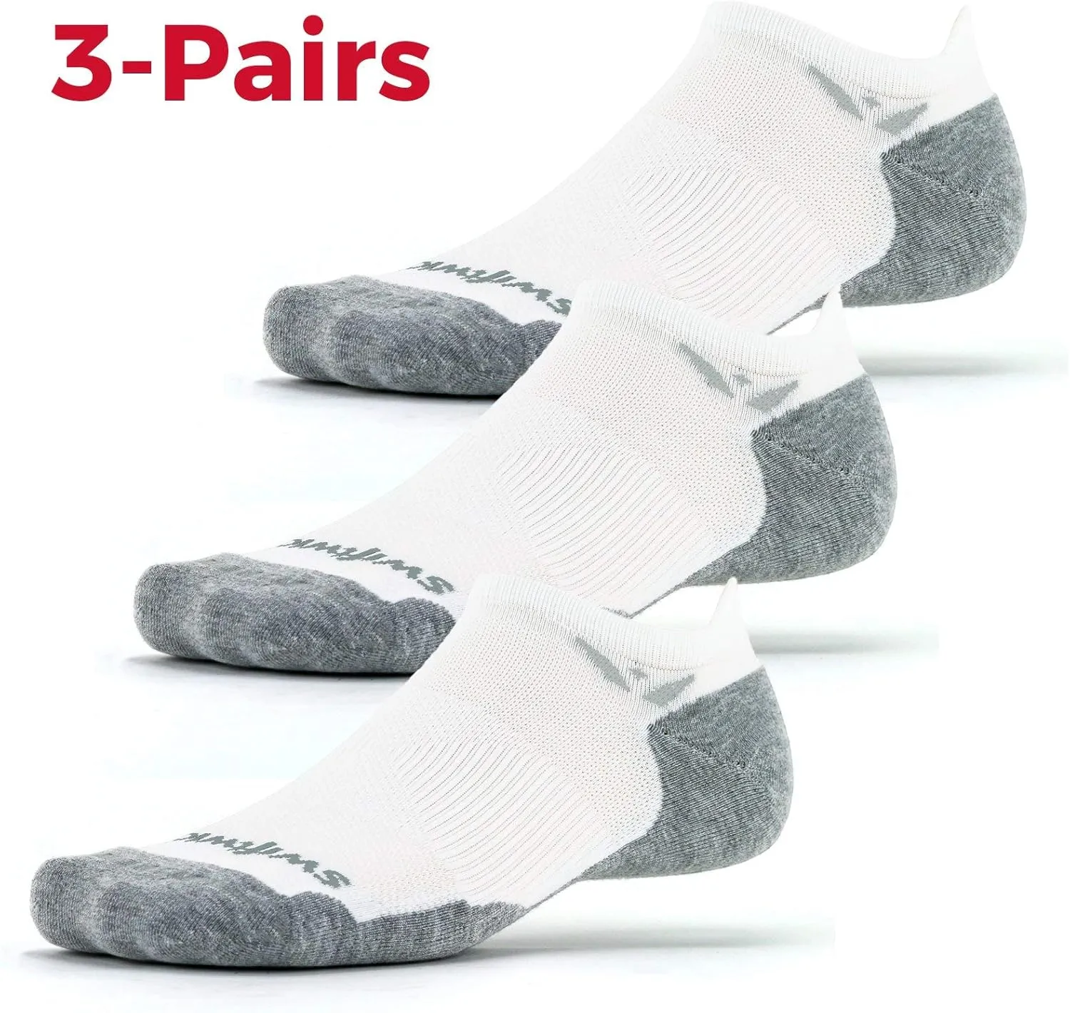 Swiftwick- MAXUS (3 Pairs) No Show Tab Running & Golf Socks, Maximum Cushion